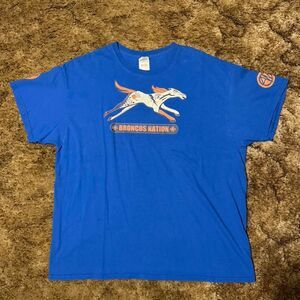 Vintage Broncos Nation NFL T-Shirt Blue XLarge